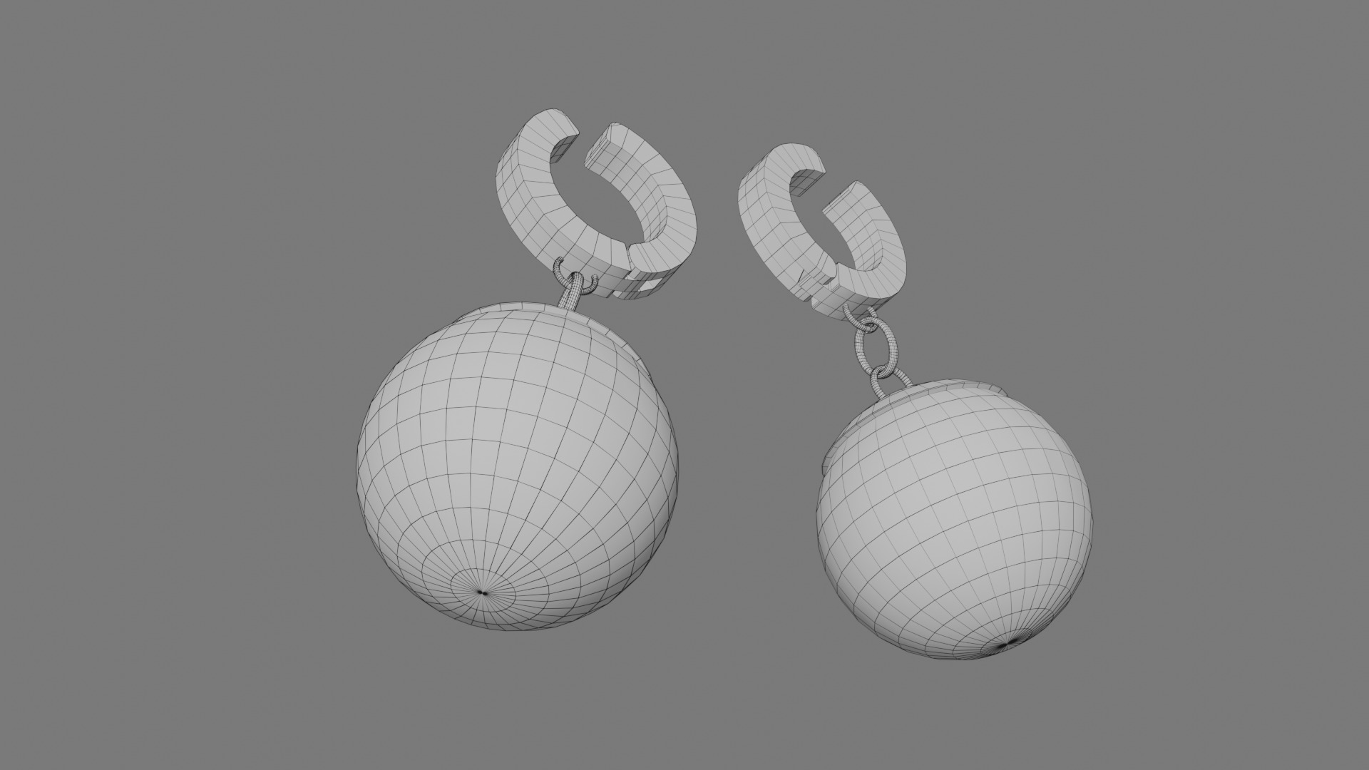 Potara Earrings - Color B Low-poly 3D model_9