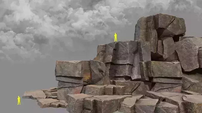 desert rocks Low-poly 3D model