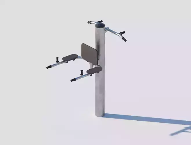 Outdoor fitness pull-up and dip station