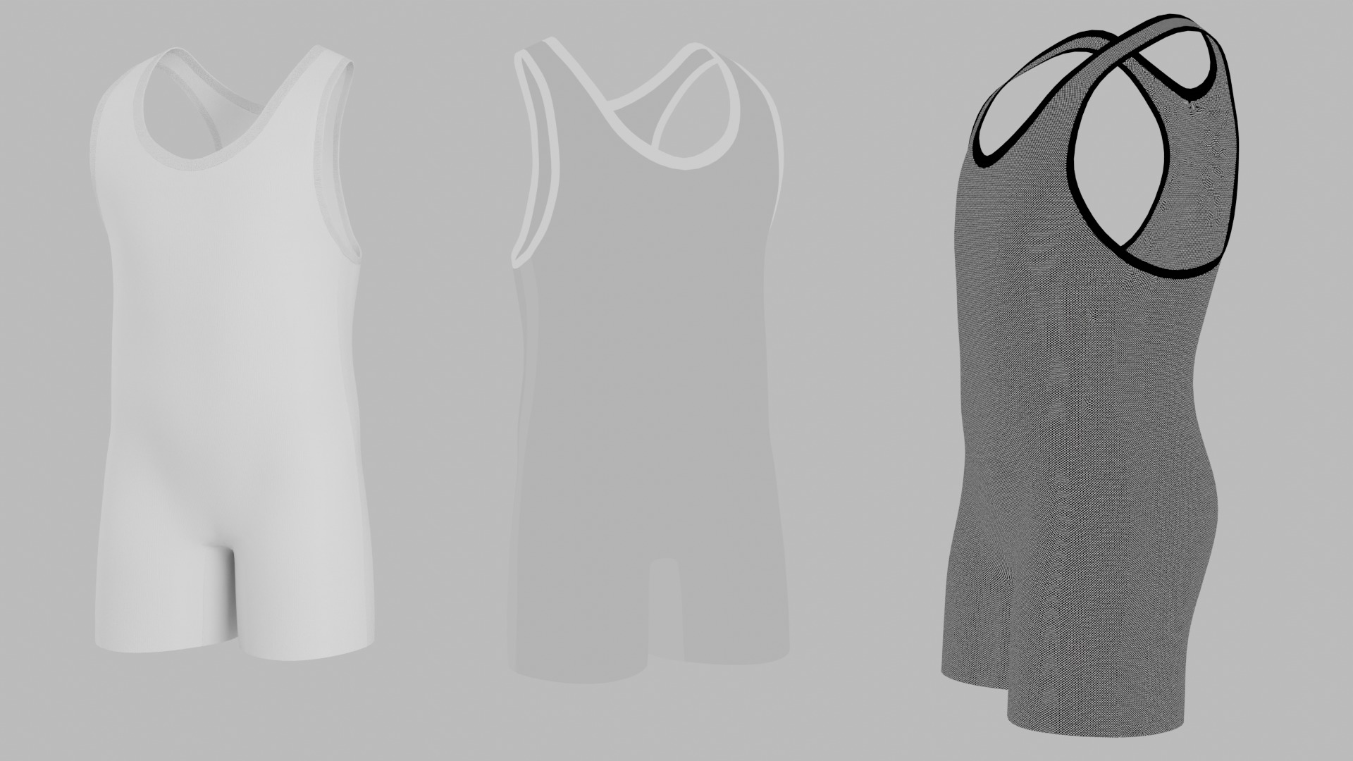 3d Customizable Wrestler Singlet Realistic PBR GLB FBX OBJ mlt Low-poly 3D model_9