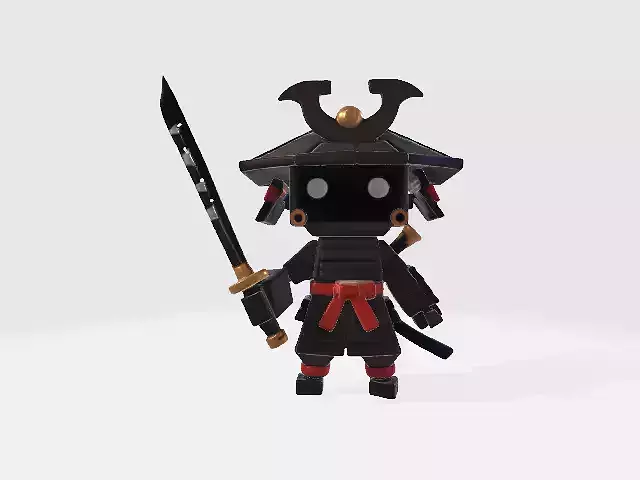 Lowpoly samurai robot 3D model