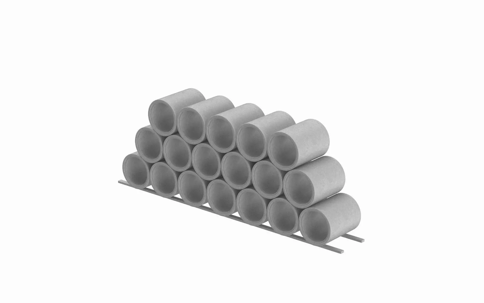 Concrete Pipes Stack 3D model_0