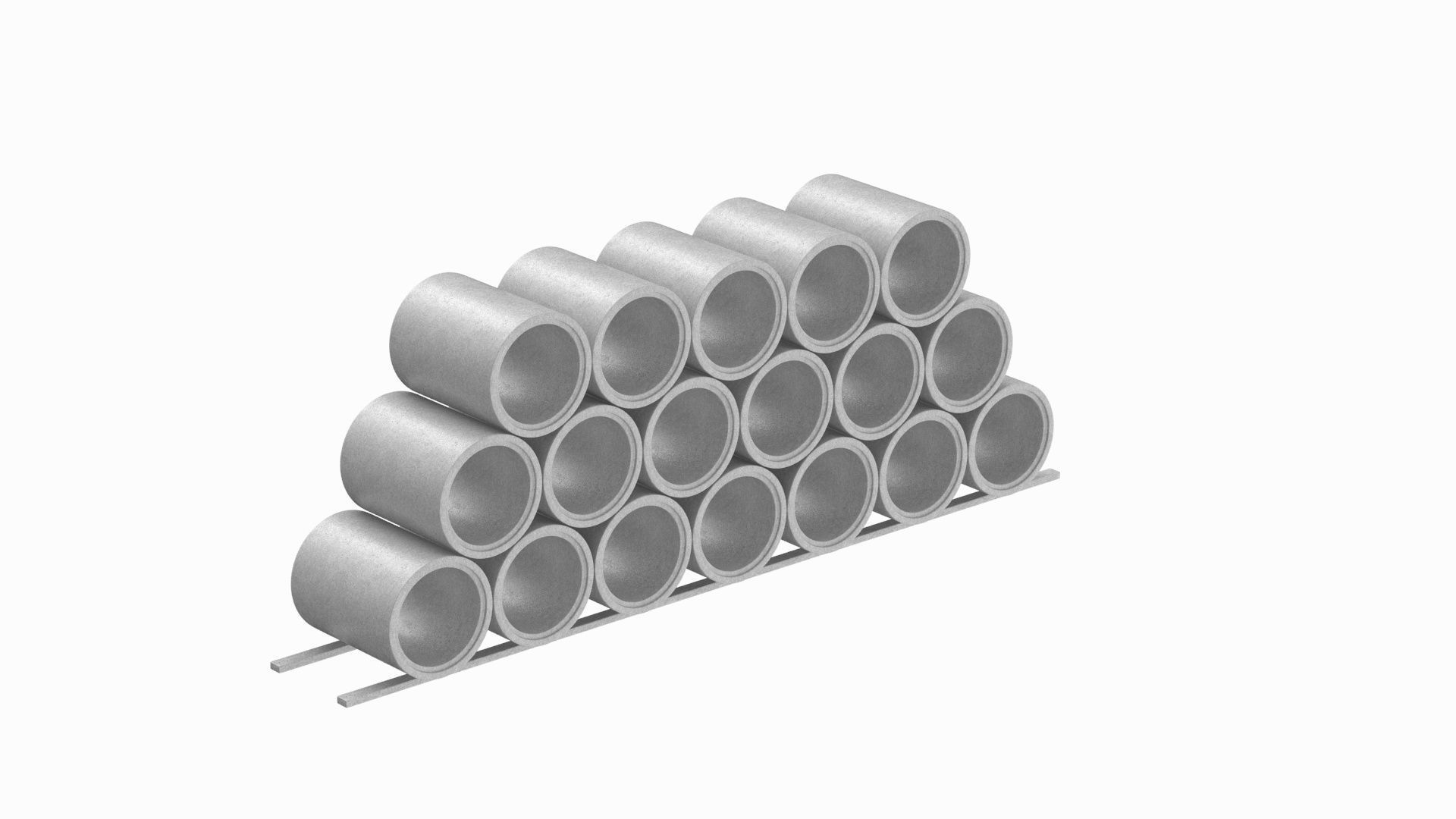 Concrete Pipes Stack 3D model_3