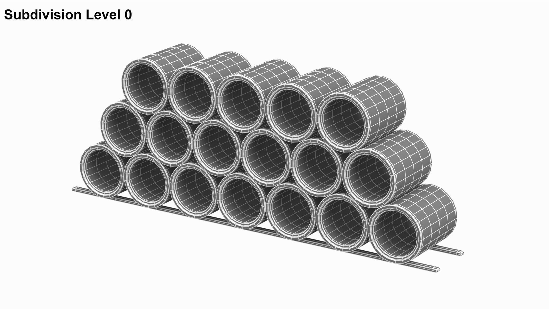Concrete Pipes Stack 3D model_6