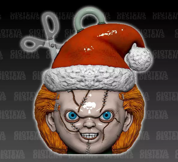 Xmas Horror Ornaments Chucky 3D model_0