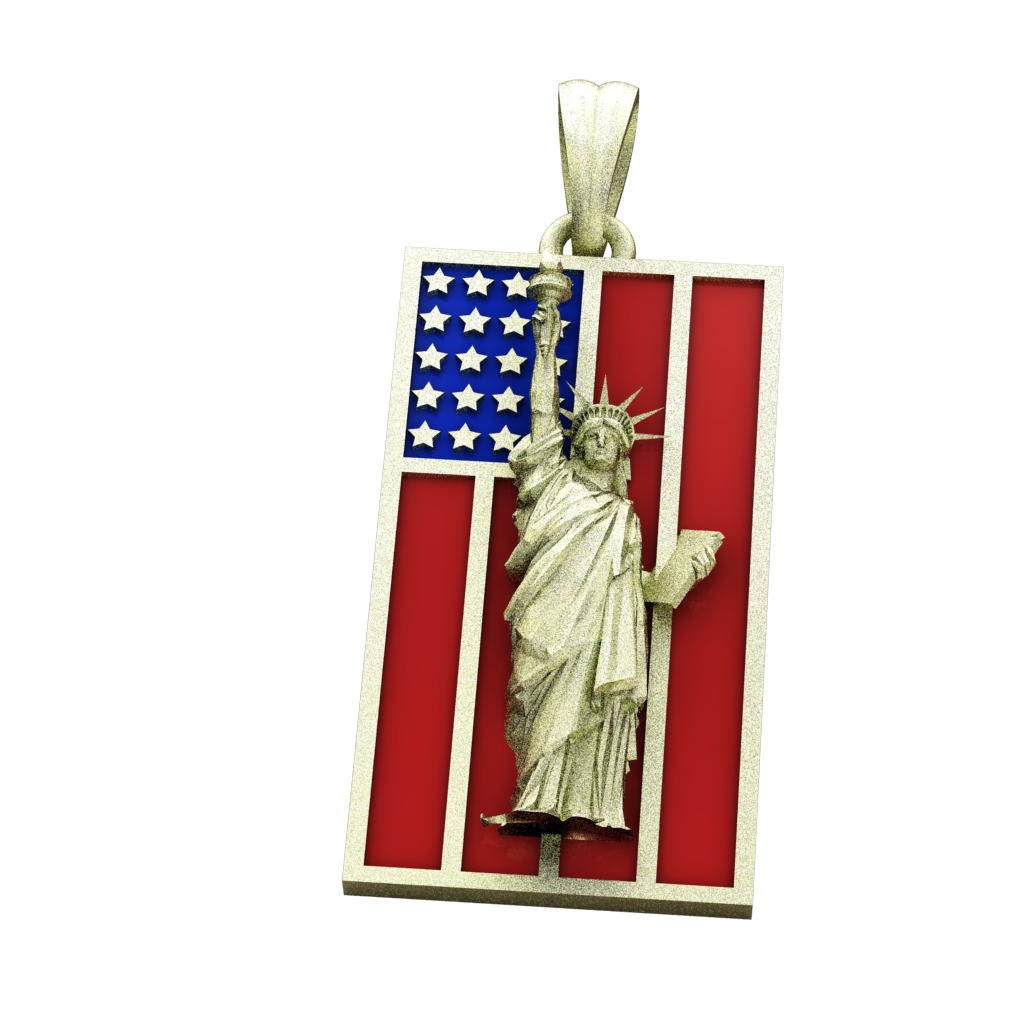 statue of liberty pendant 3D print model_13