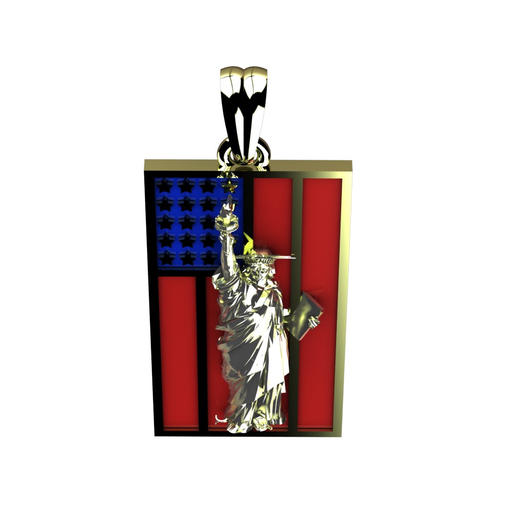 statue of liberty pendant 3D print model_9