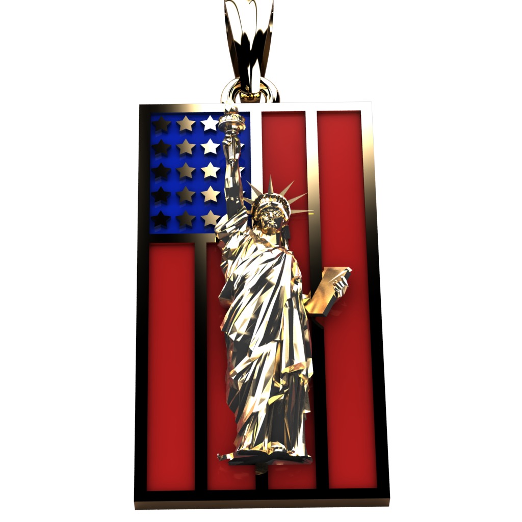statue of liberty pendant 3D print model_10