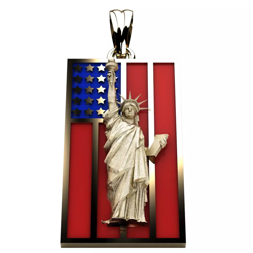 statue of liberty pendant 3D print model_0