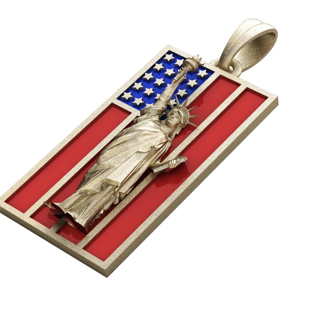 statue of liberty pendant 3D print model_1