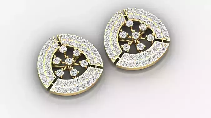INTRICATE ROUND DESIGNER EARRING 3D print model