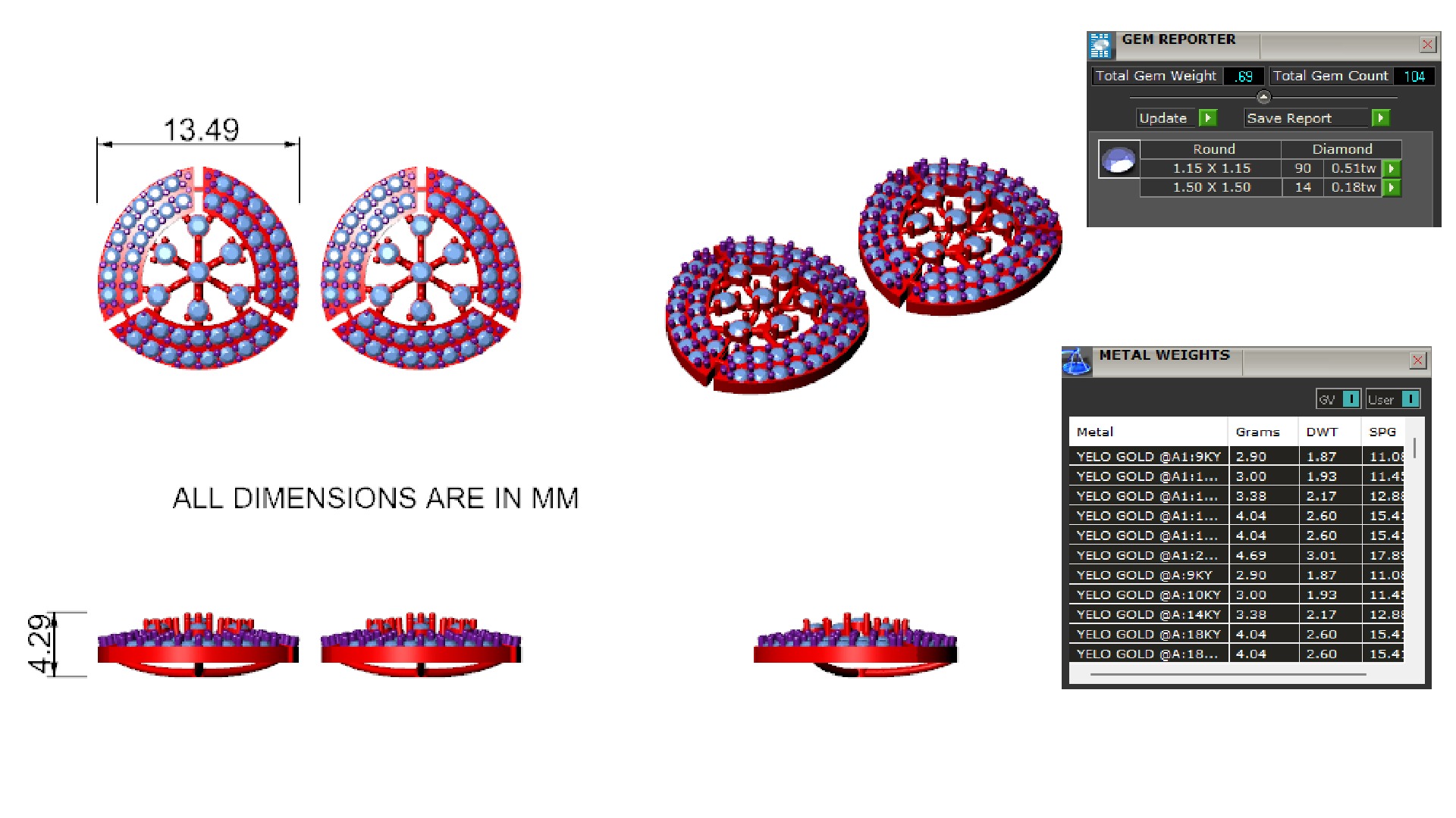 INTRICATE ROUND DESIGNER EARRING 3D print model_2