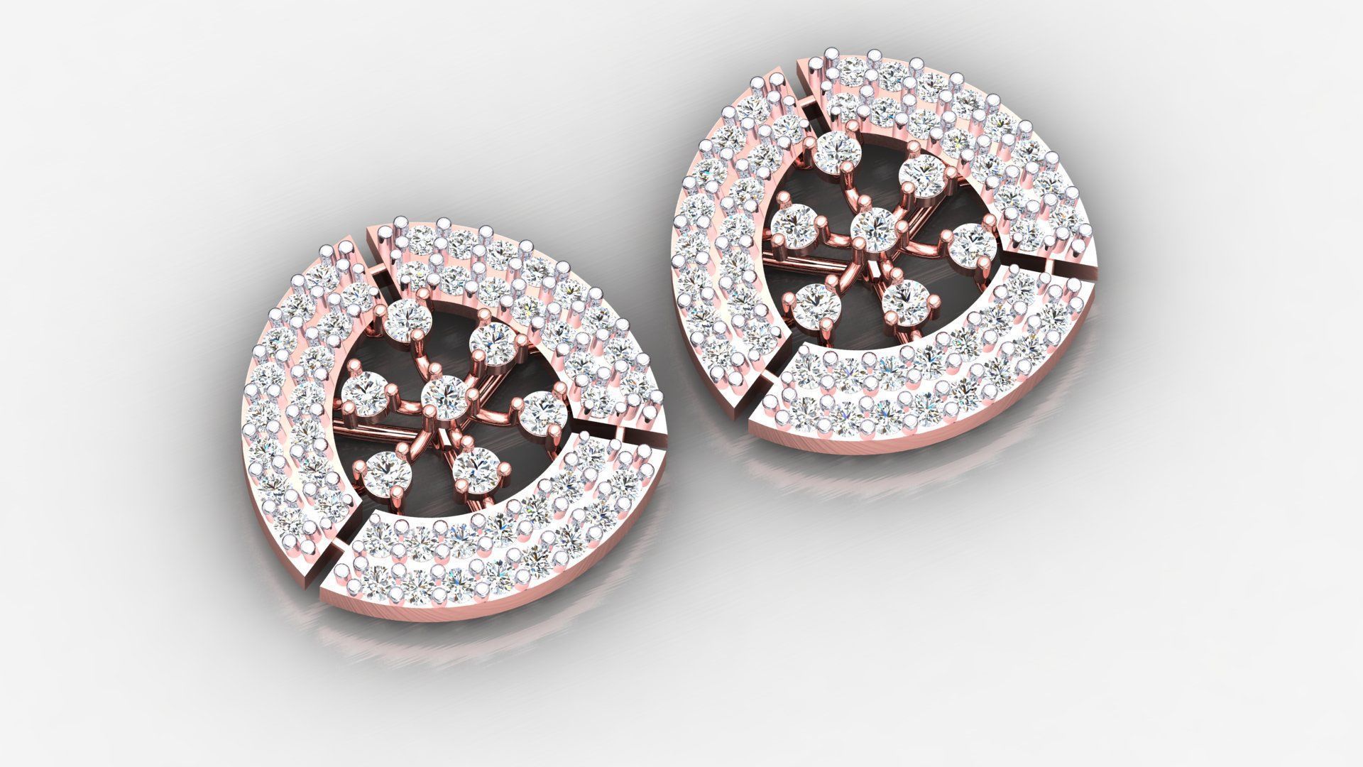 INTRICATE ROUND DESIGNER EARRING 3D print model_3