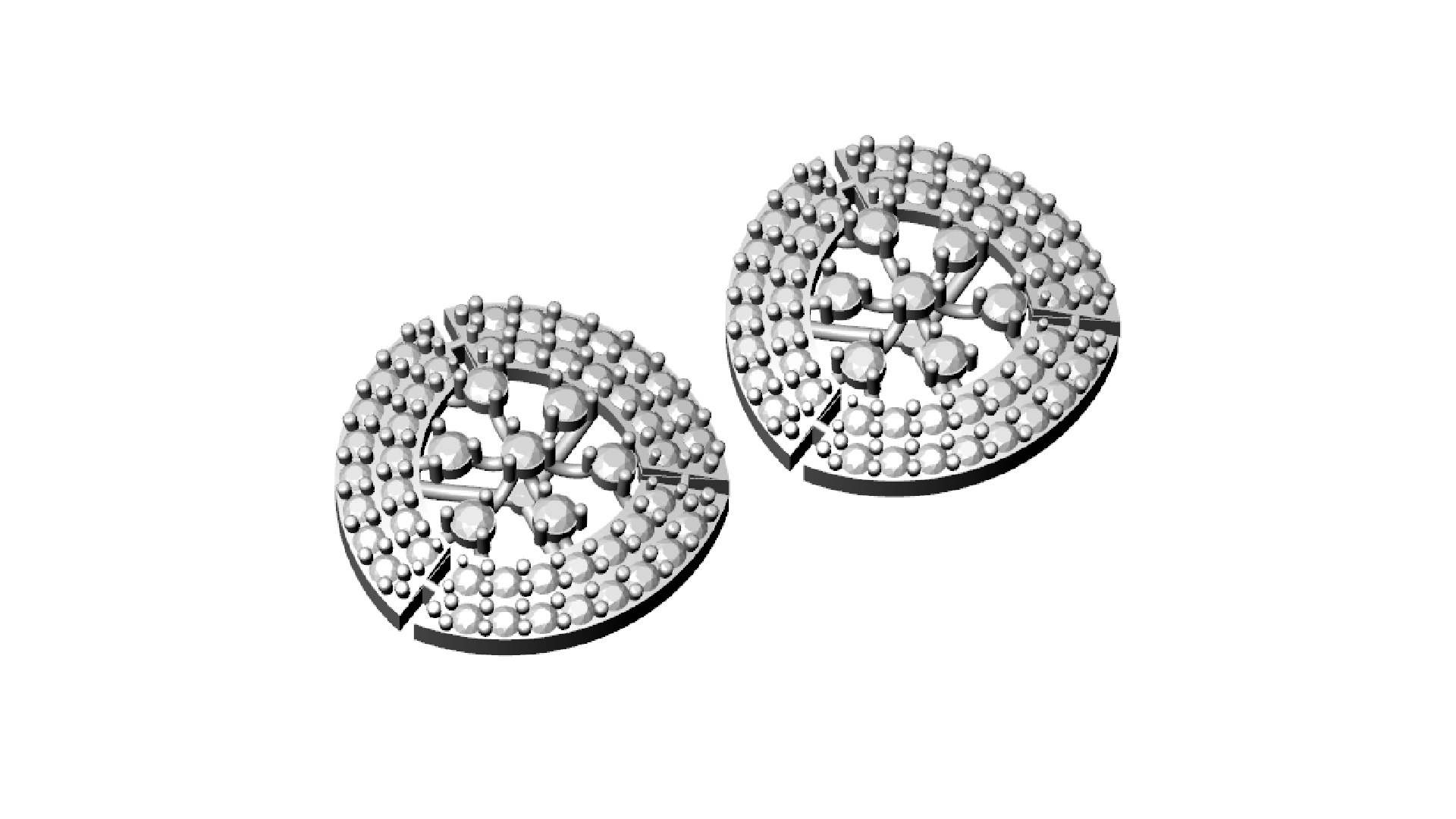 INTRICATE ROUND DESIGNER EARRING 3D print model_5