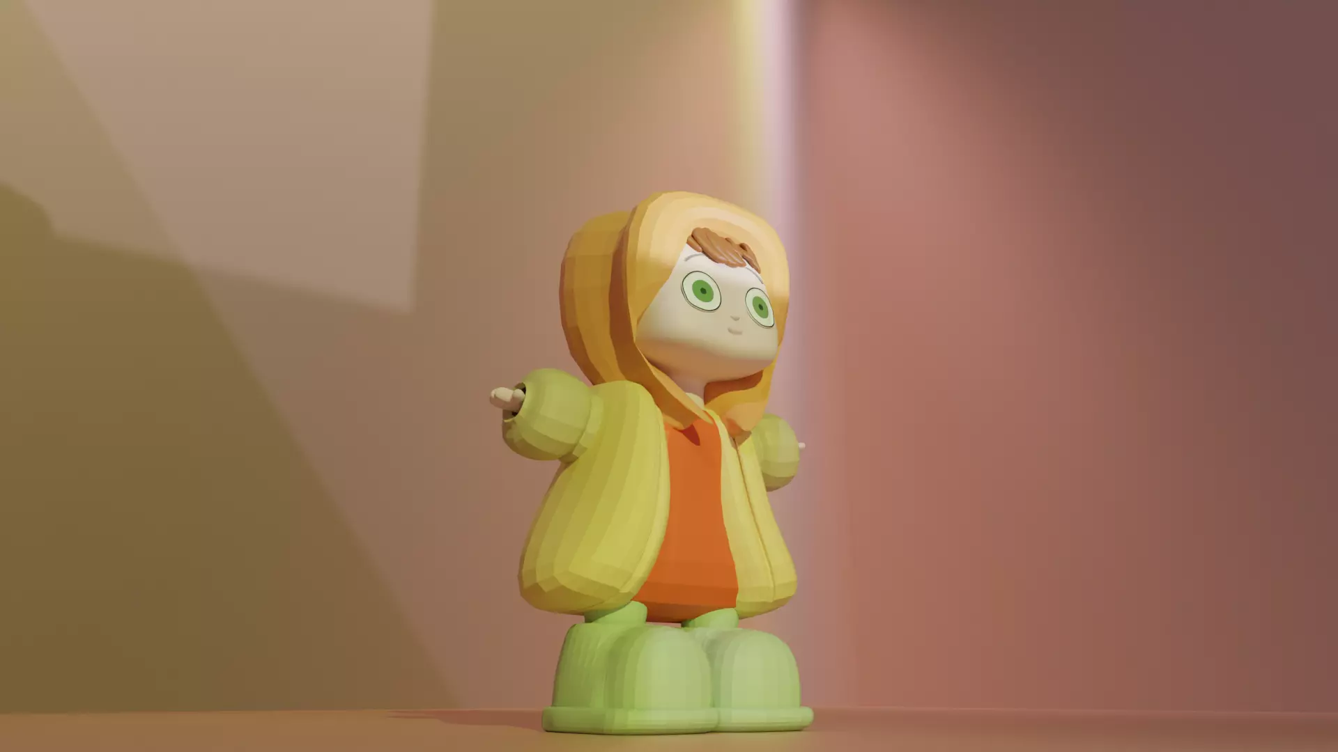 CUTE GIRLE FUNNY GIRLE UNIQUE CHARACTER CARTOONY Low-poly 3D model_0