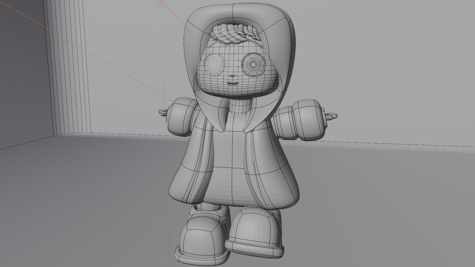 CUTE GIRLE FUNNY GIRLE UNIQUE CHARACTER CARTOONY Low-poly 3D model_1