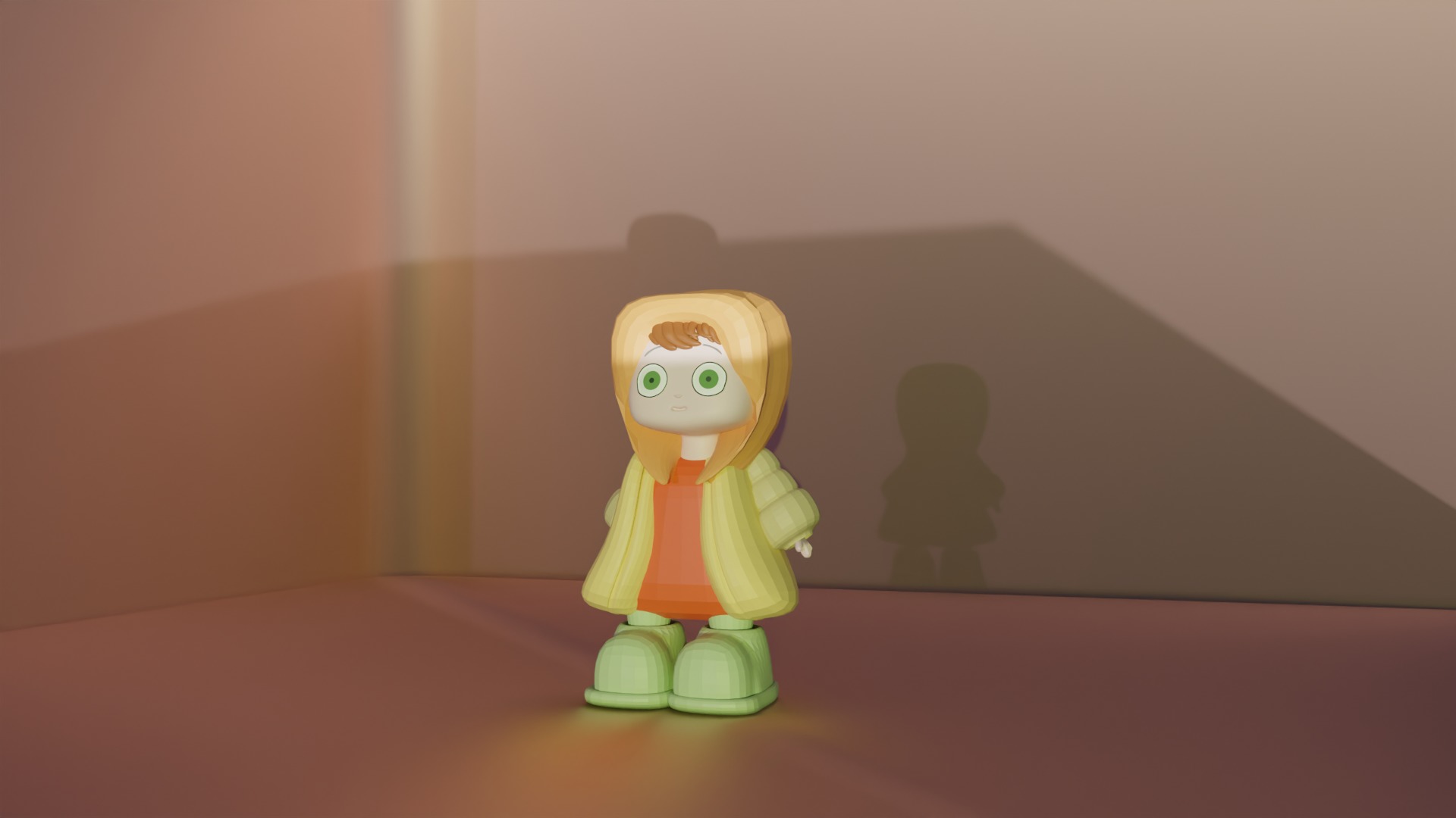 CUTE GIRLE FUNNY GIRLE UNIQUE CHARACTER CARTOONY Low-poly 3D model_2