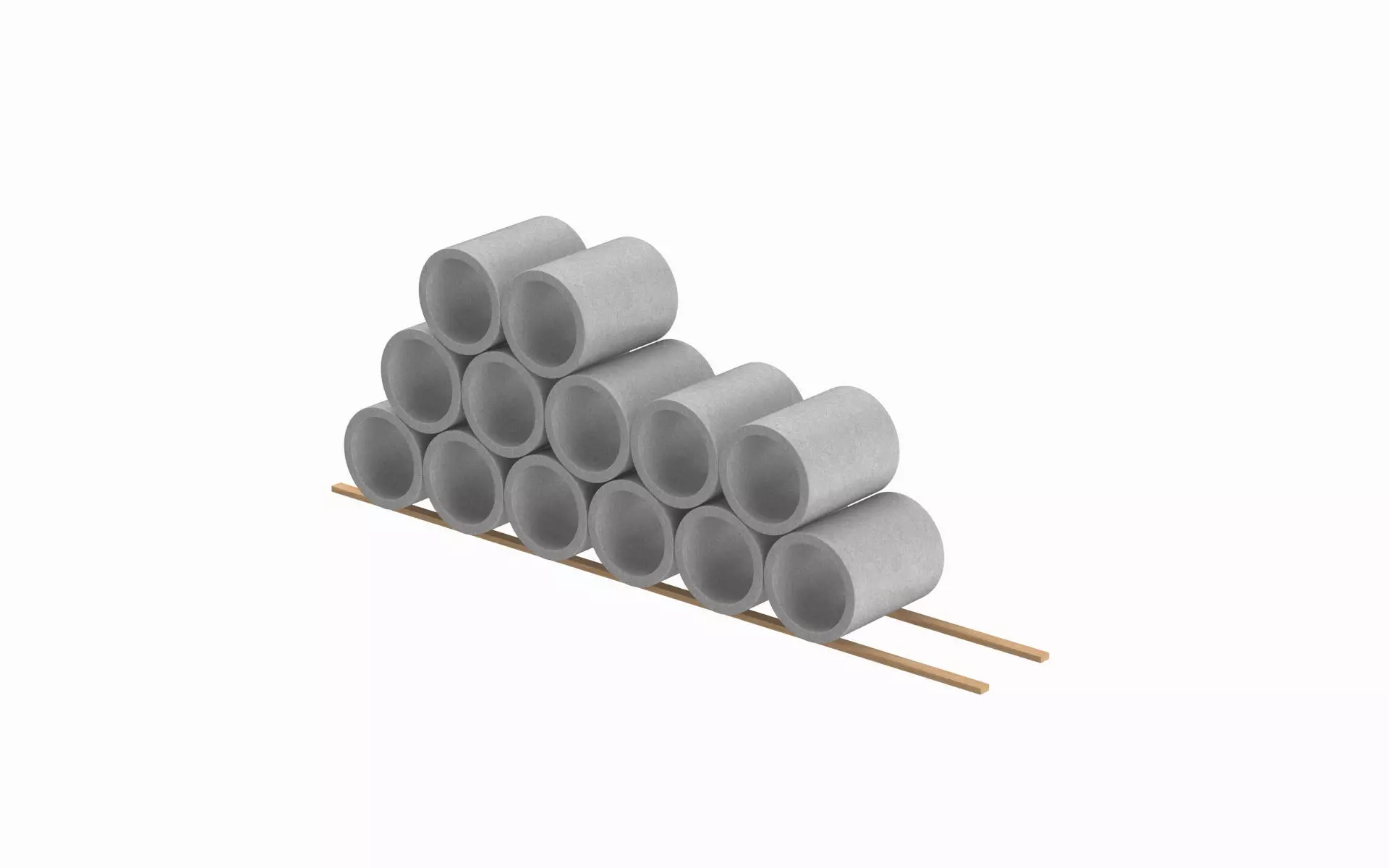 Concrete Pipes Stack  3D model_0