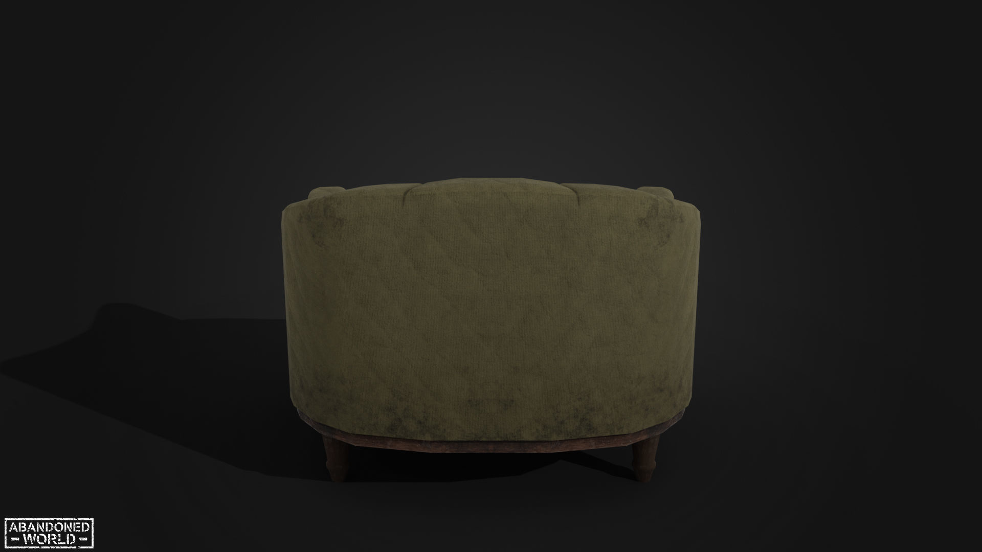 Old Armchair Low-poly 3D model_5