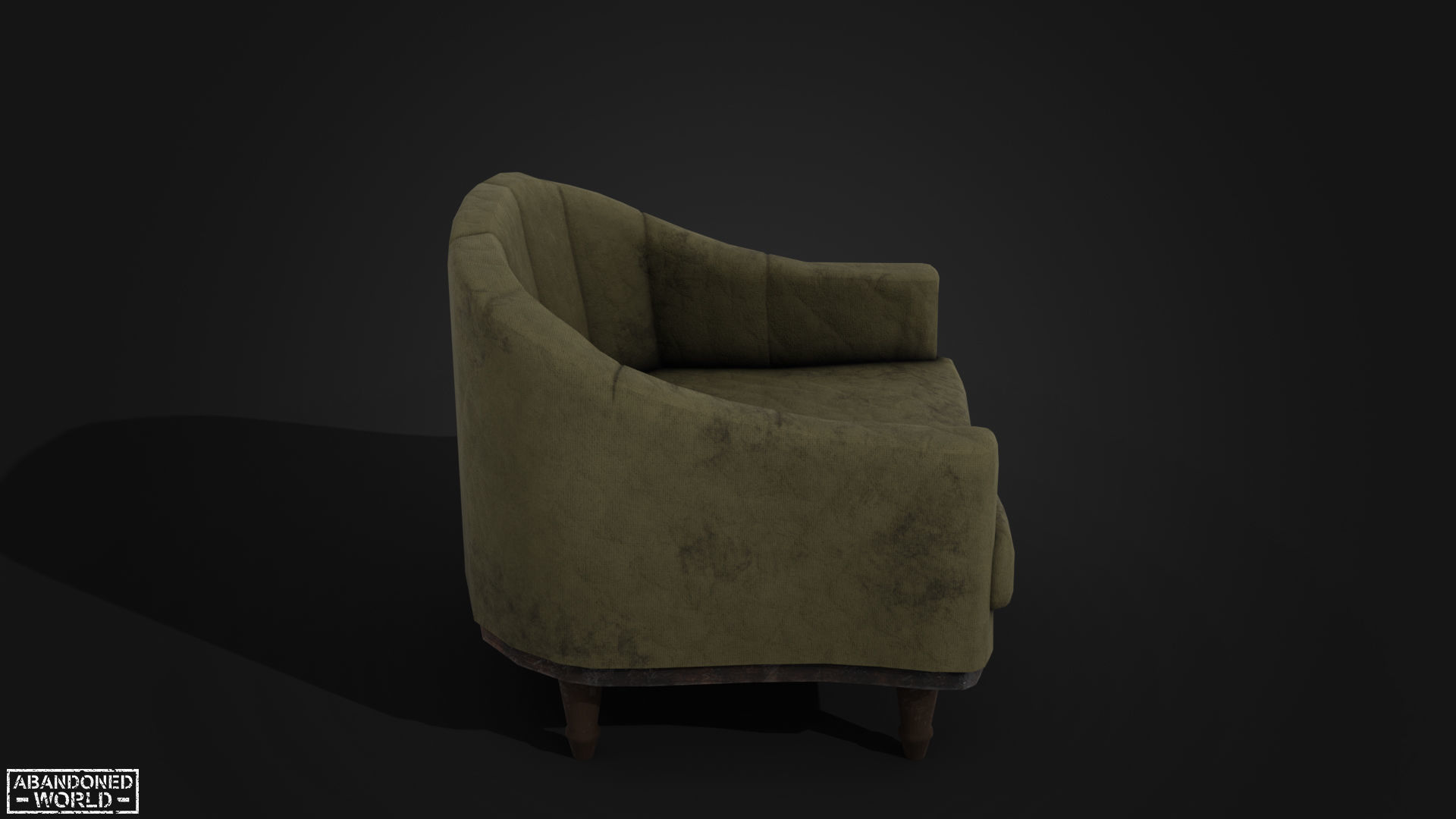 Old Armchair Low-poly 3D model_7