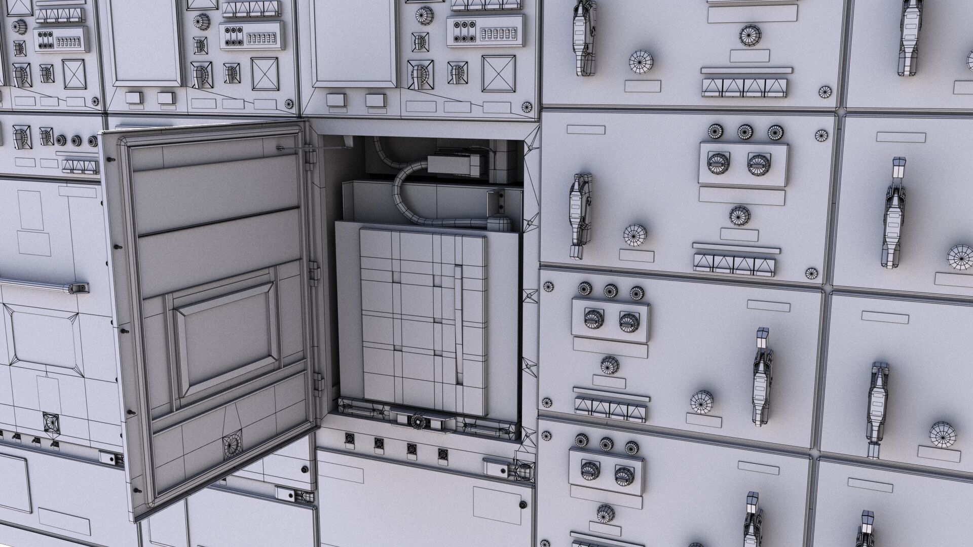 Circuit breaker Low-poly 3D model_9