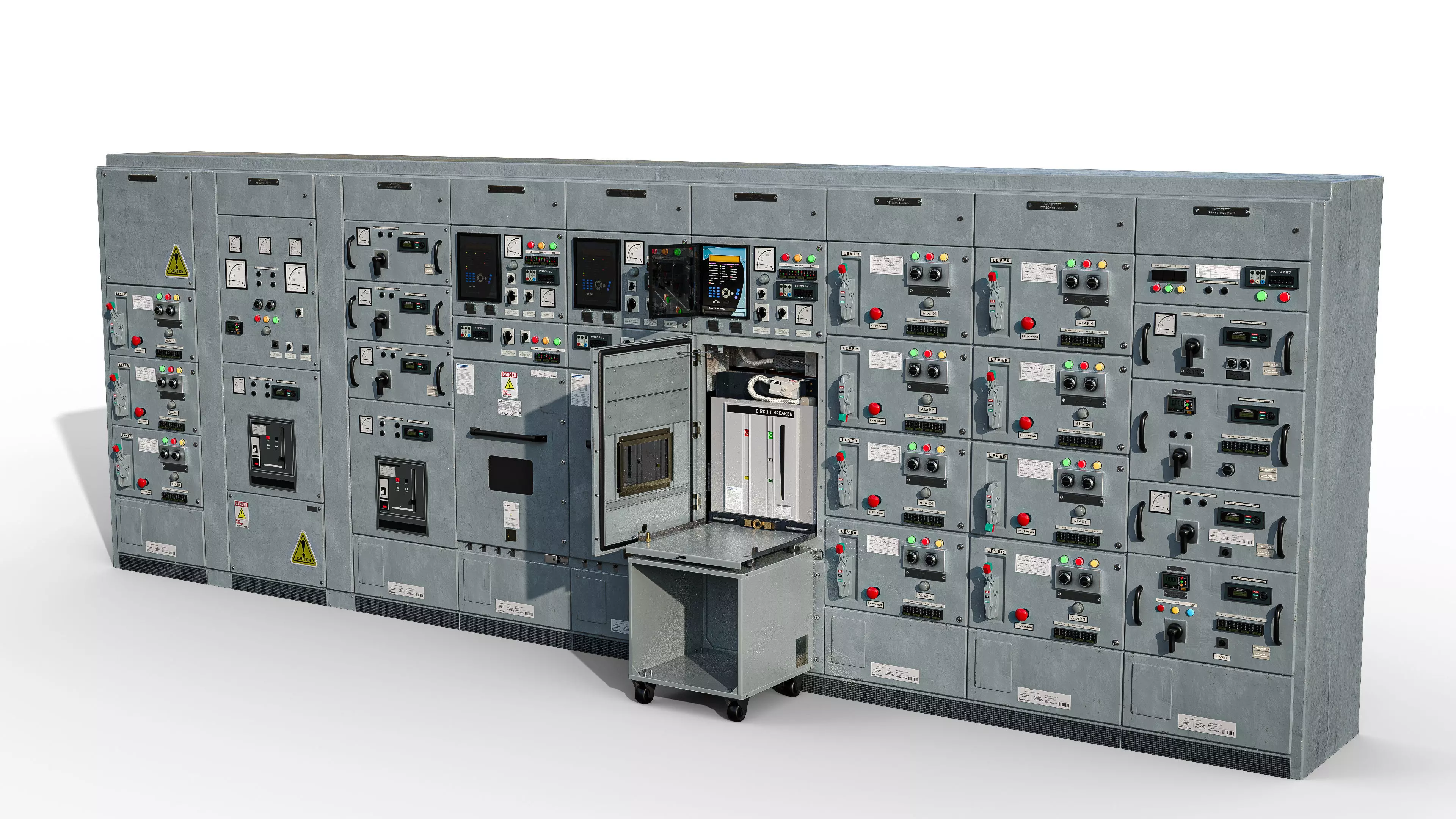 Circuit breaker Low-poly 3D model_0