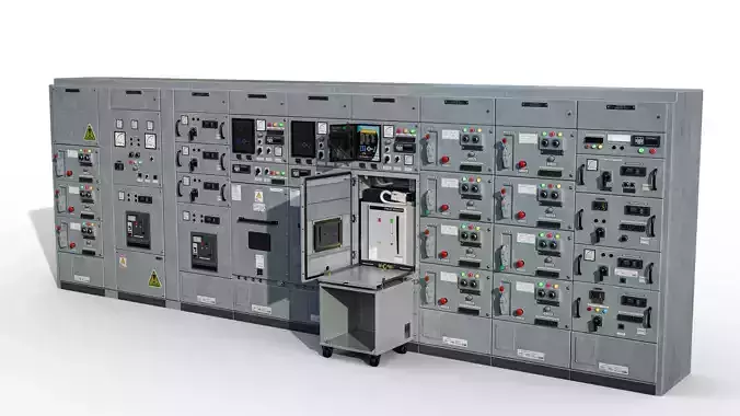 Circuit breaker Low-poly 3D model