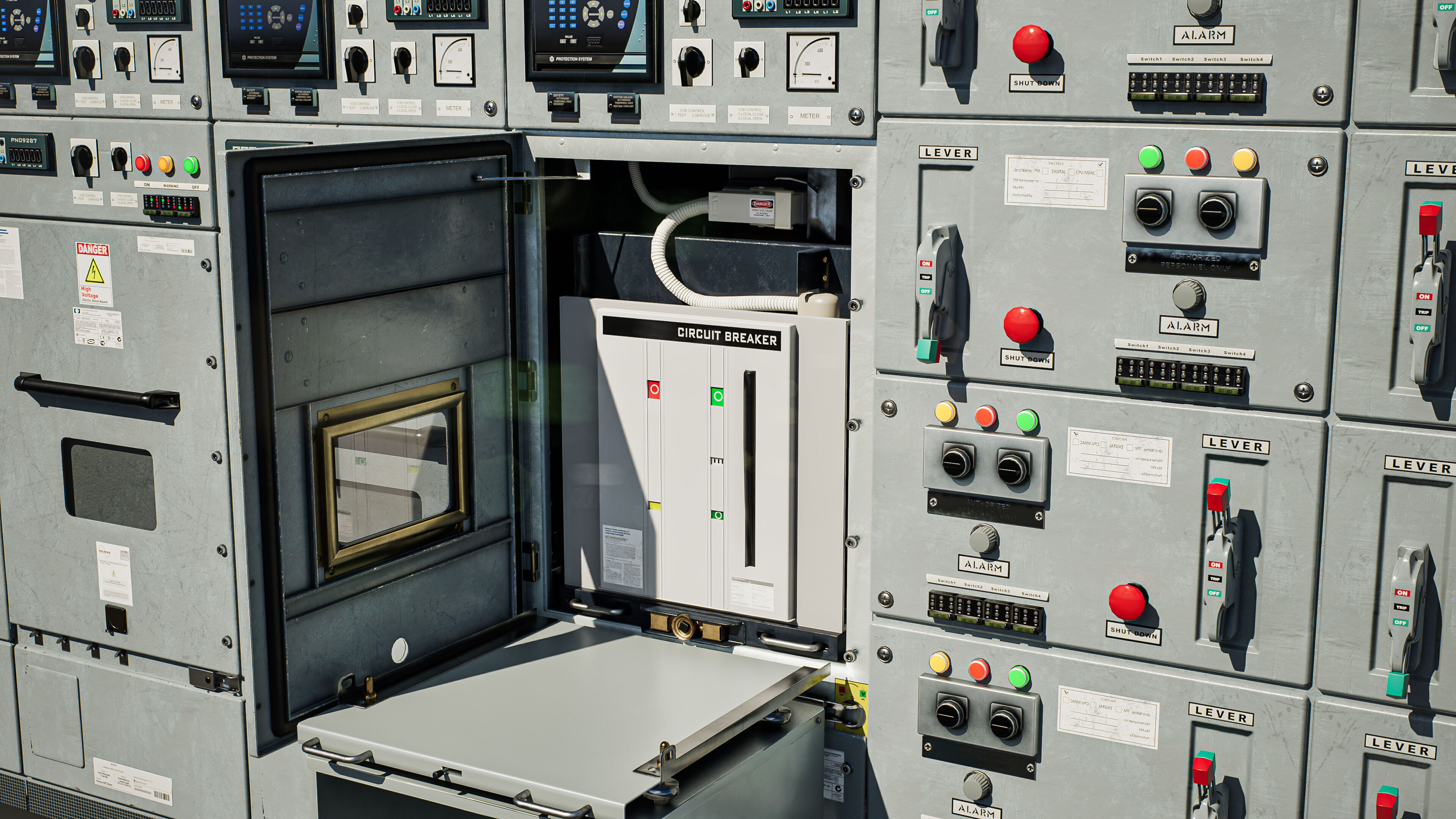 Circuit breaker Low-poly 3D model_5