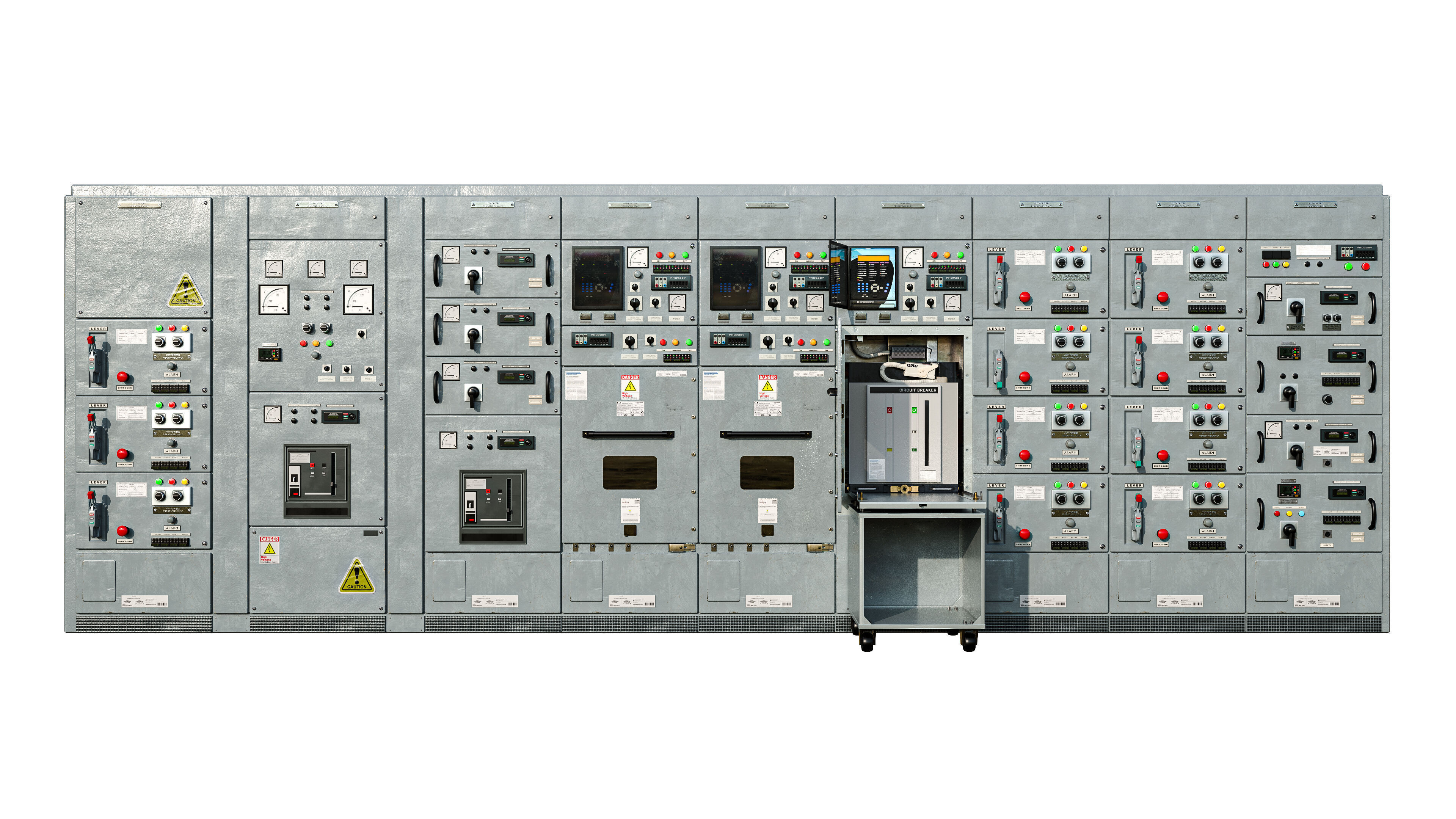 Circuit breaker Low-poly 3D model_4