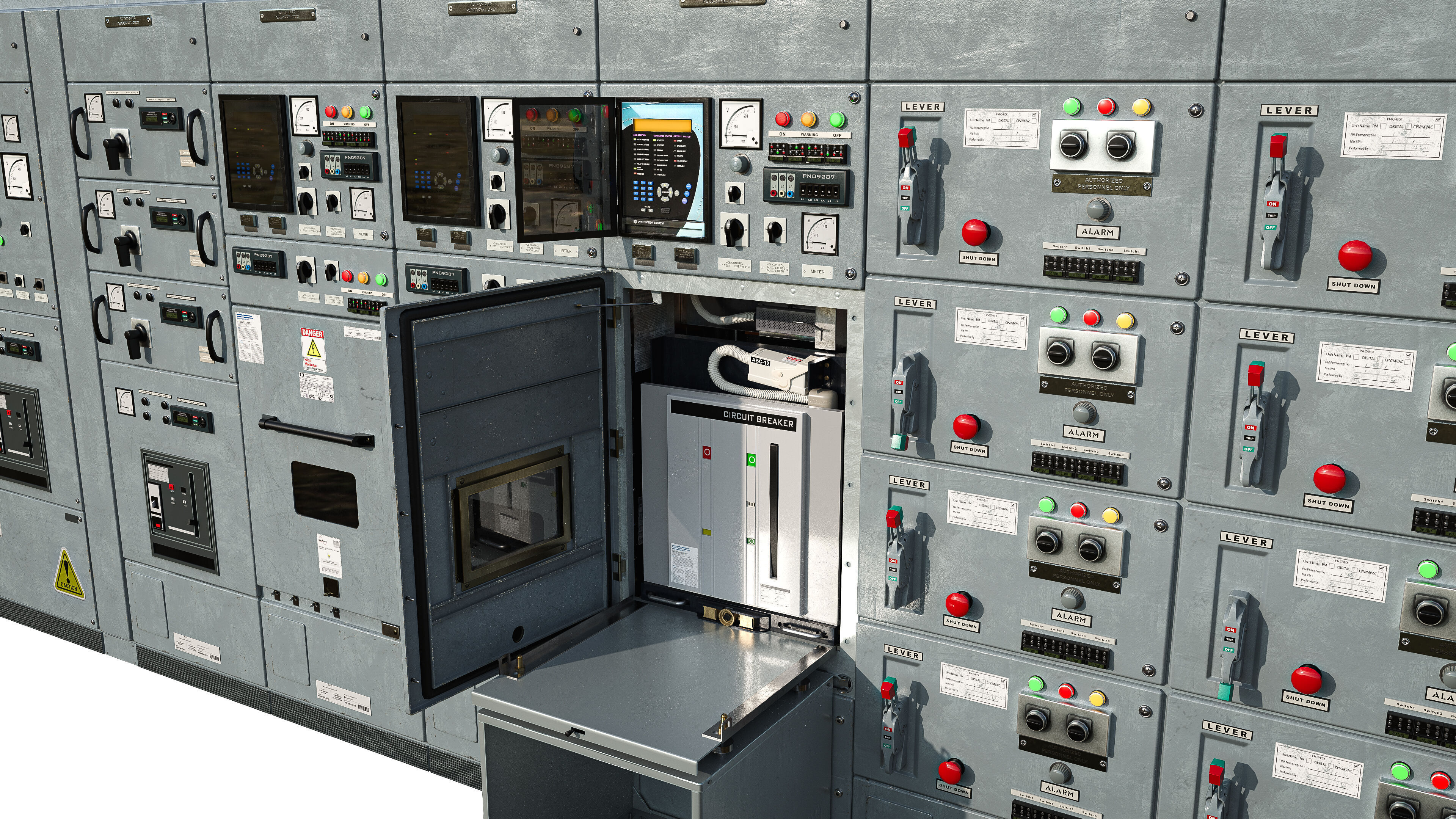 Circuit breaker Low-poly 3D model_3
