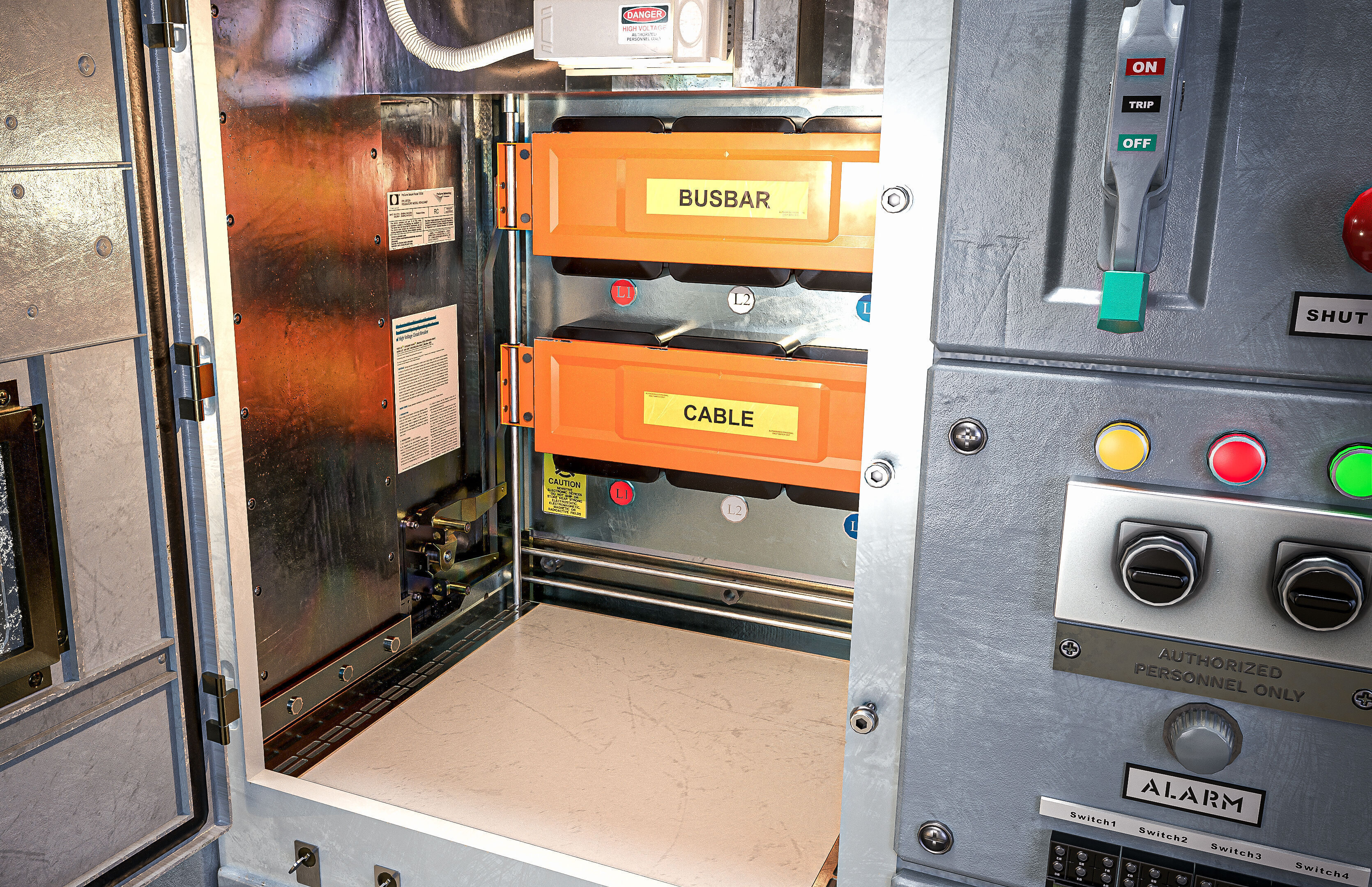 Circuit breaker Low-poly 3D model_7