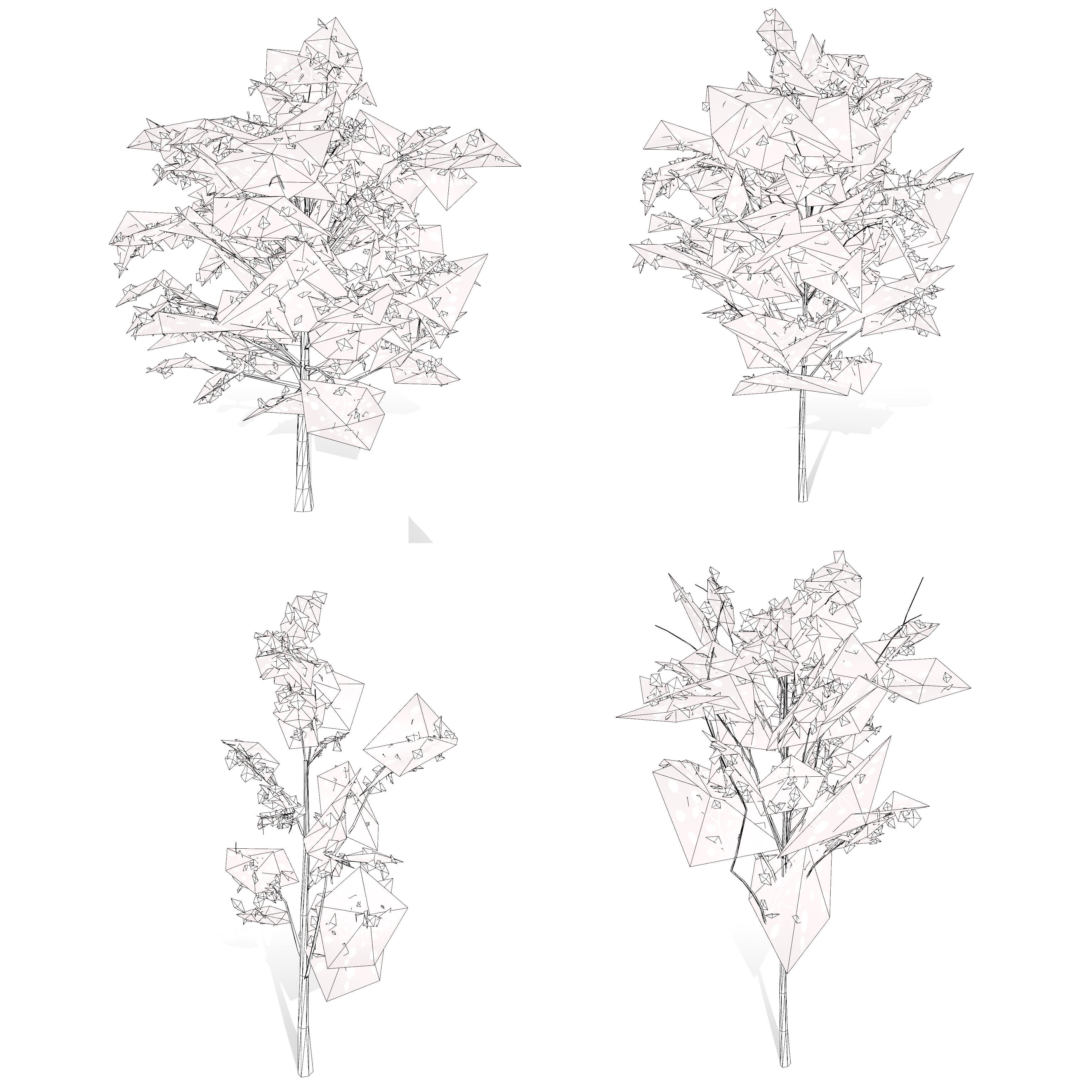 Lowpoly Katsura Tree Low-poly 3D model_11