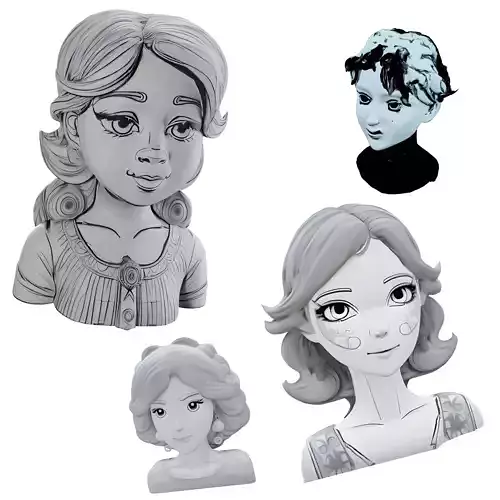 Elegant Stylized Female Bust Collection