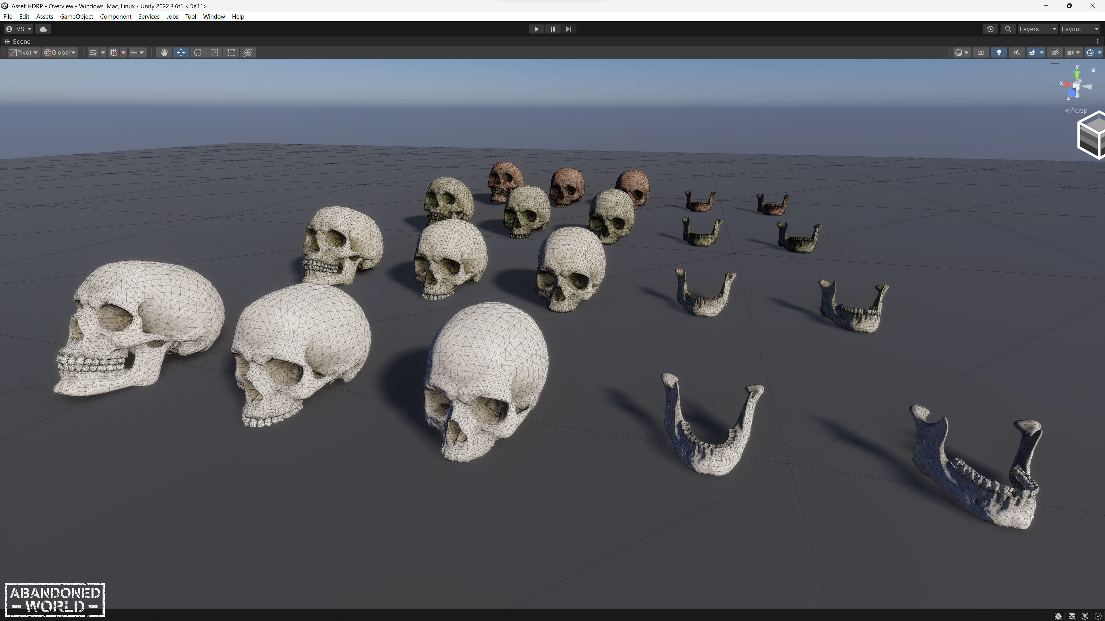 Human Skull Low-poly 3D model_16