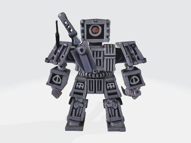 Lowpoly samurai robot 3D model_2