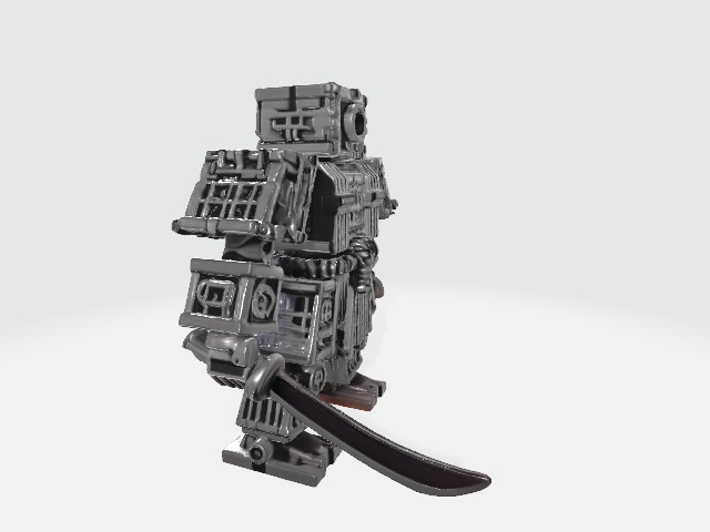 Lowpoly samurai robot 3D model_1