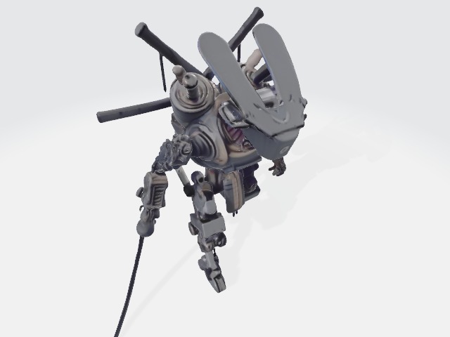 Lowpoly samurai robot 3D model_3