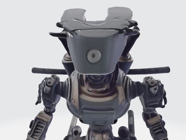 Lowpoly samurai robot 3D model_4