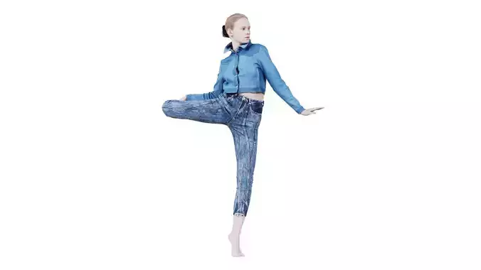 Woman Wearing Jeans Pants 07