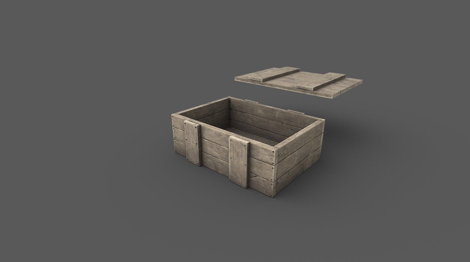 Pack of 11 low poly medieval wooden crates Low-poly 3D model_8