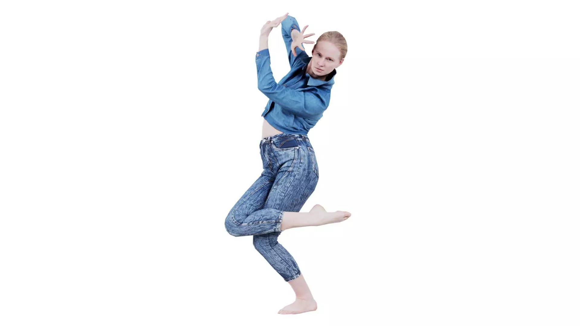 Woman Wearing Jeans Pants 13 Low-poly 3D model