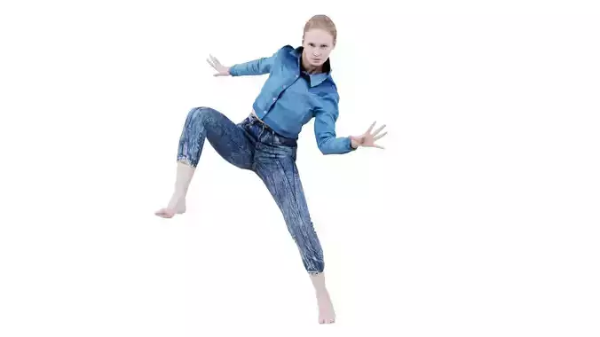 Woman Wearing Jeans Pants 16