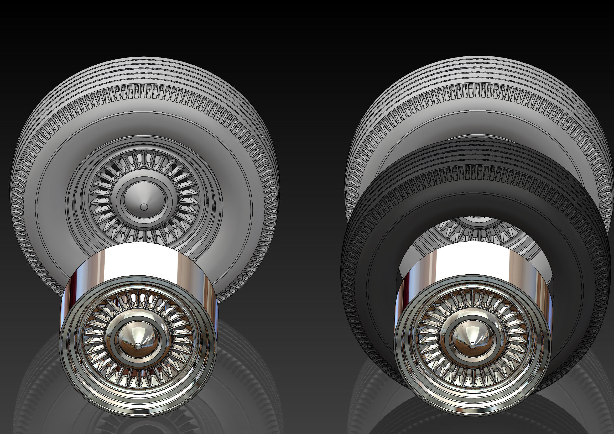 Custom wheels American Racing VF555 Conti 15inch for scale model 3D print model_13