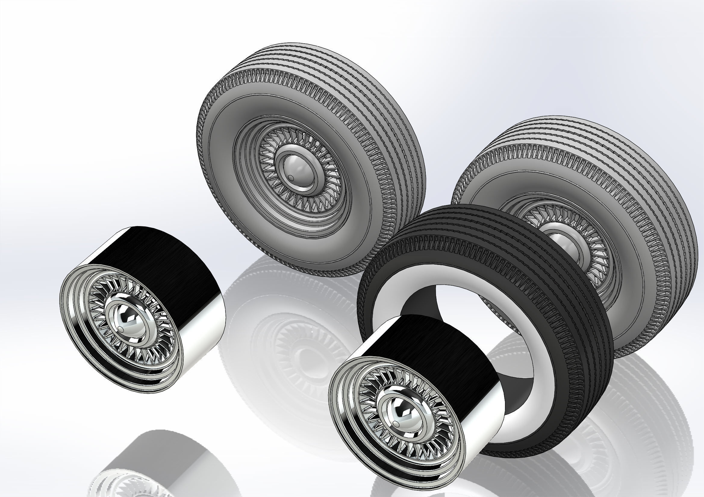 Custom wheels American Racing VF555 Conti 15inch for scale model 3D print model_9