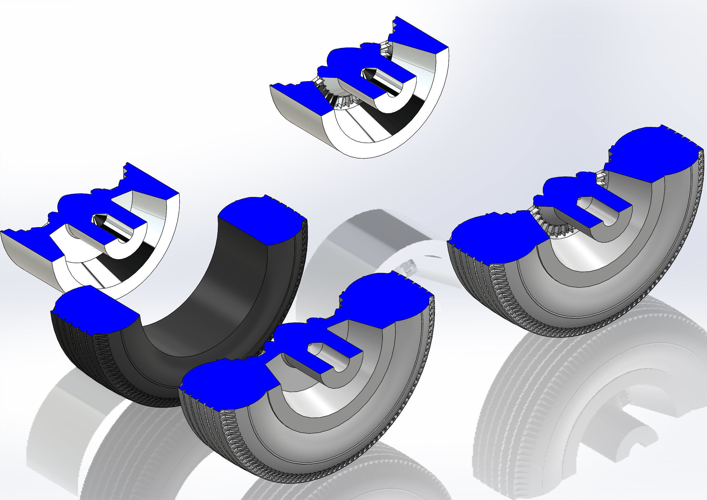 Custom wheels American Racing VF555 Conti 15inch for scale model 3D print model_12