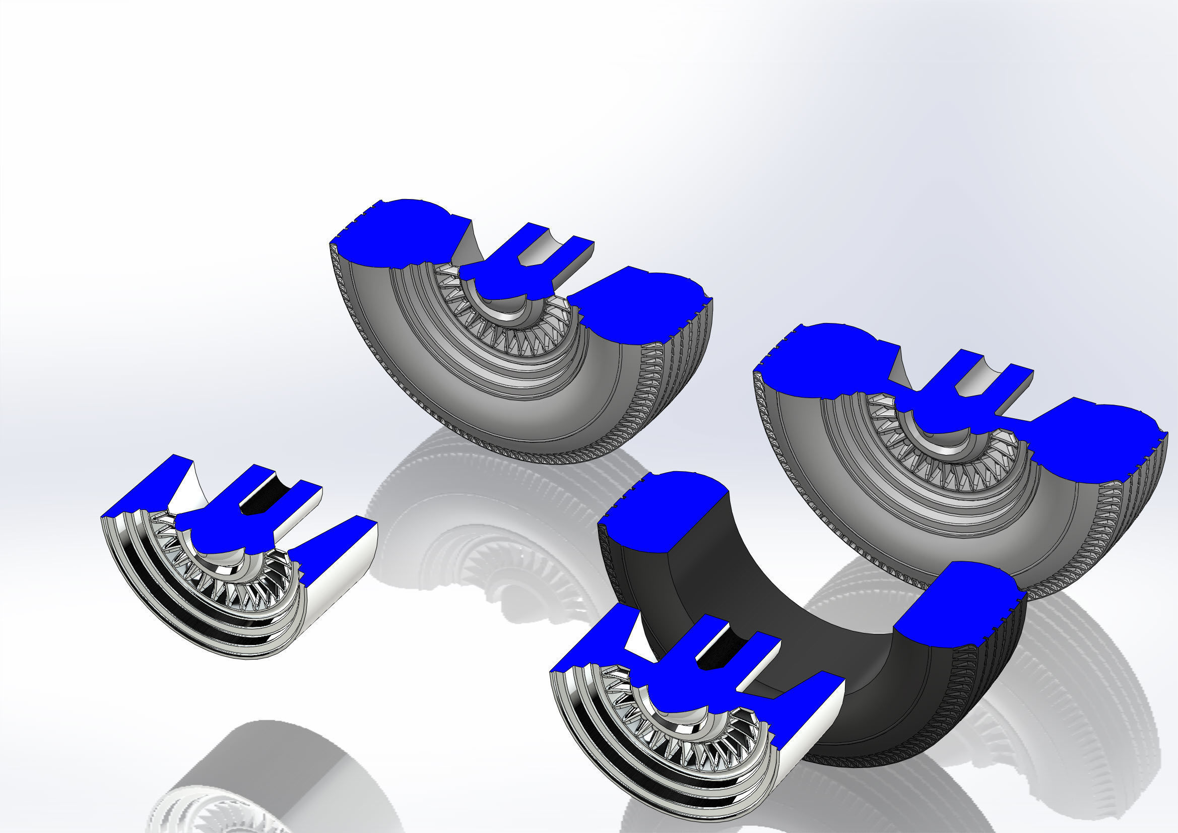 Custom wheels American Racing VF555 Conti 15inch for scale model 3D print model_10