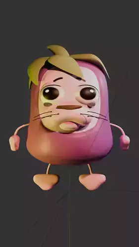 Courage Cowardly Dog in Eggplant Costume Chibi