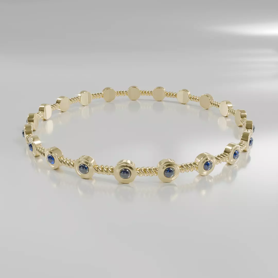 Twilight Charm Sapphire Cabochon Bracelet - 3D print ready Free 3D print model