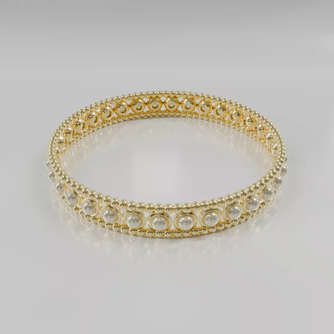 Golden Lace Pearl Eternity Bracelet - 3D print ready Free 3D print model
