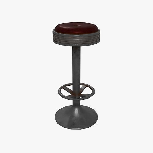Bar stool Low-poly 3D model